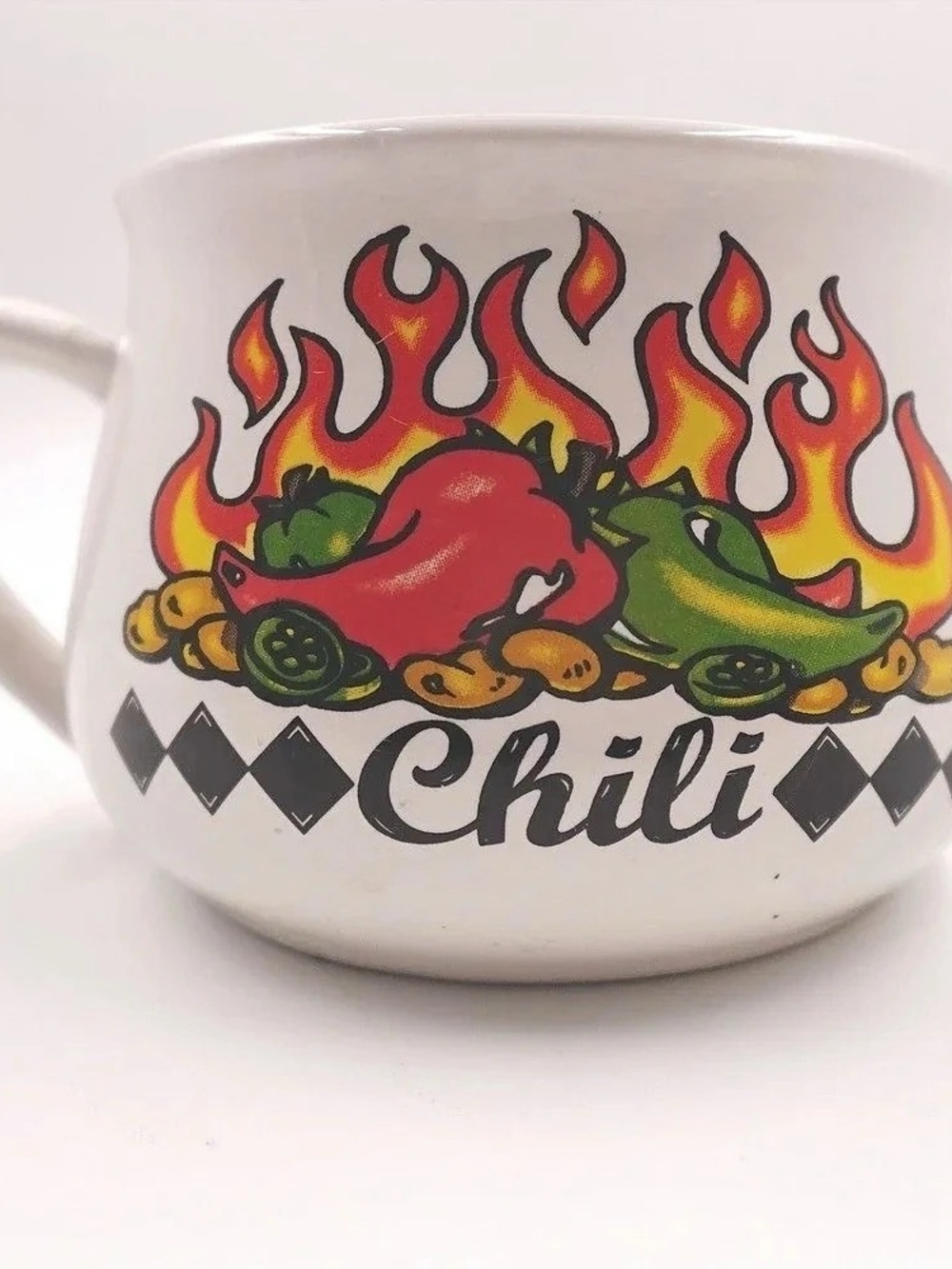 Houston Harvest Chili Peppers Soup Mug White & Red